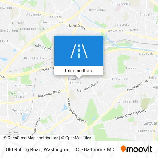 Old Rolling Road map