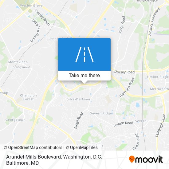 Mapa de Arundel Mills Boulevard