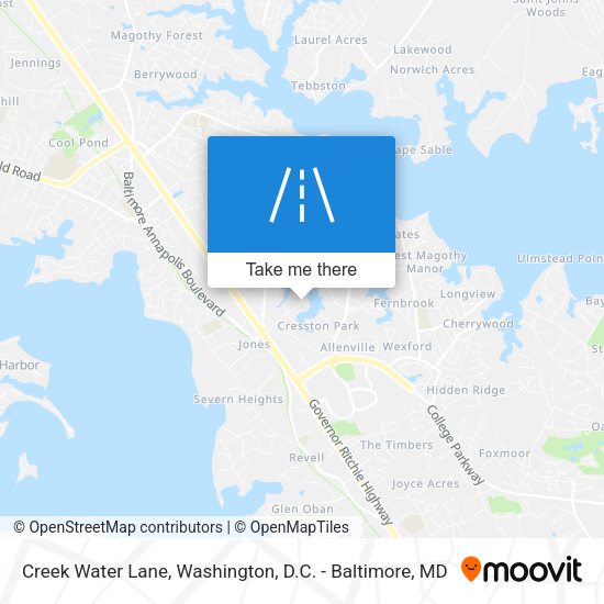 Creek Water Lane map