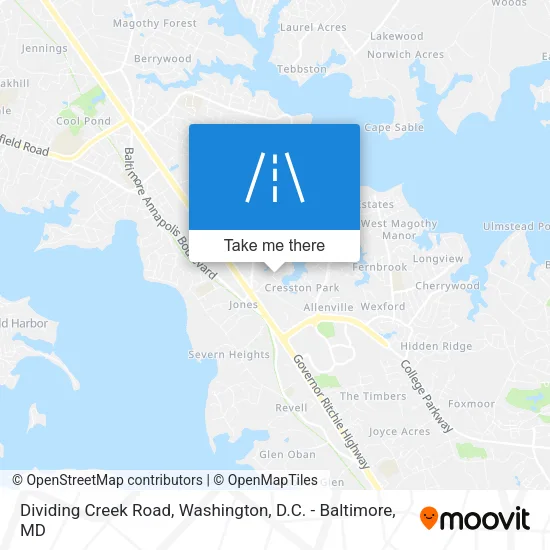 Mapa de Dividing Creek Road