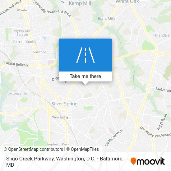 Sligo Creek Parkway map