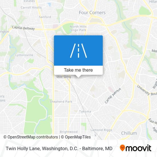 Twin Holly Lane map