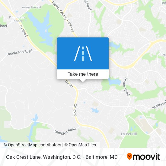 Oak Crest Lane map
