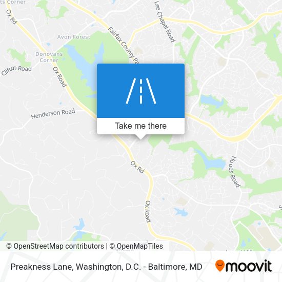 Preakness Lane map