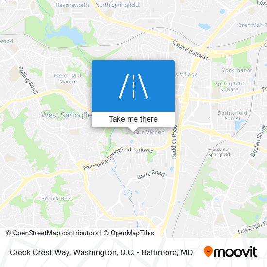 Creek Crest Way map