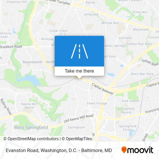Evanston Road map
