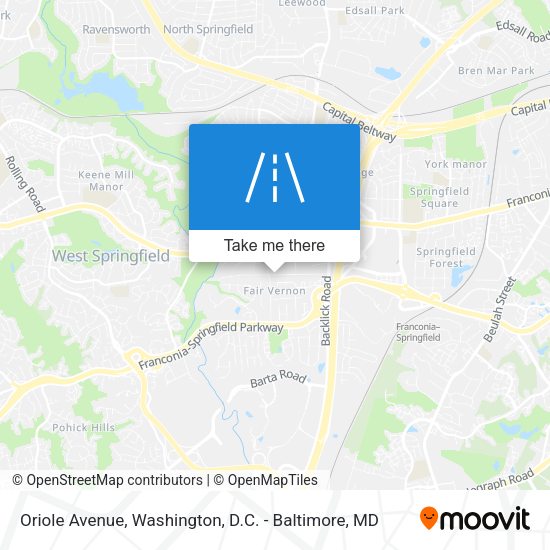 Oriole Avenue map