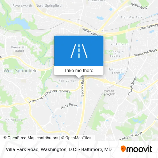 Villa Park Road map
