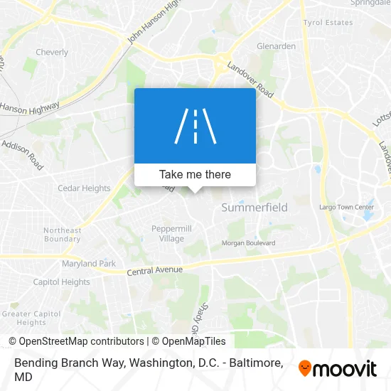 Bending Branch Way map