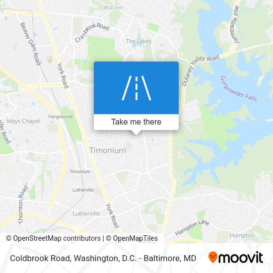 Coldbrook Road map
