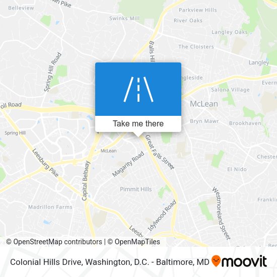 Colonial Hills Drive map