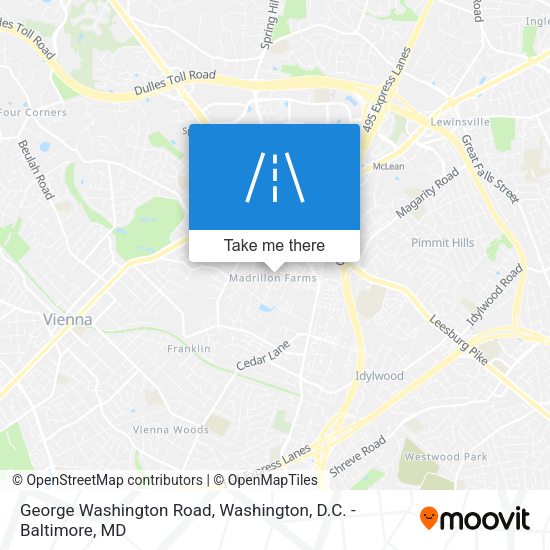 George Washington Road map