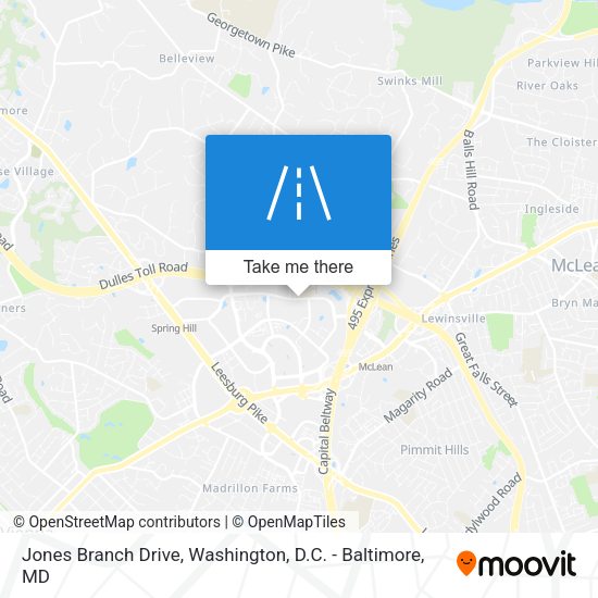 Jones Branch Drive map