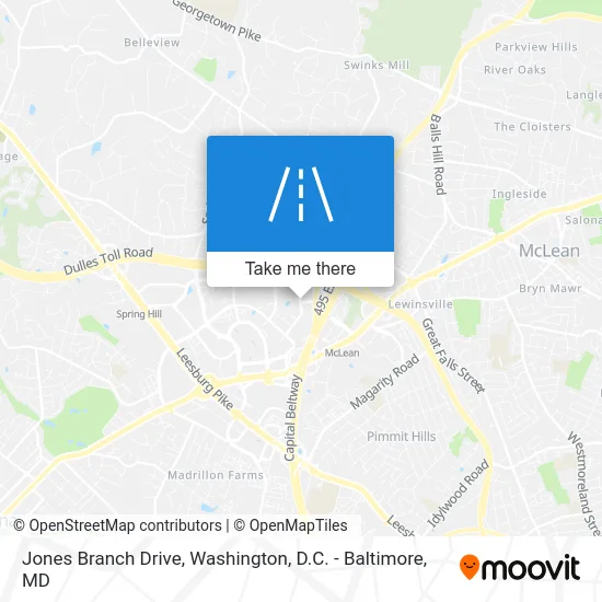 Jones Branch Drive map