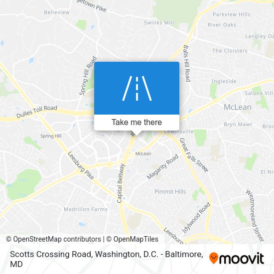Scotts Crossing Road map