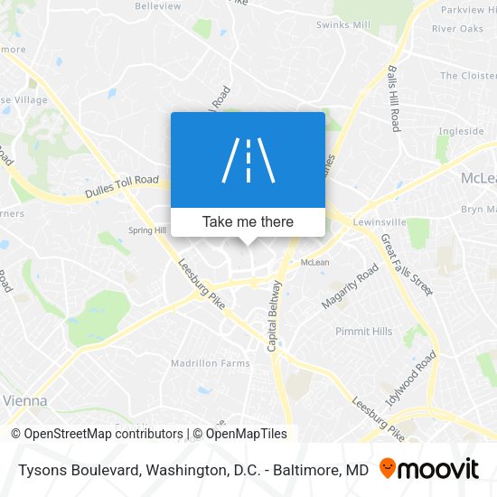 Mapa de Tysons Boulevard