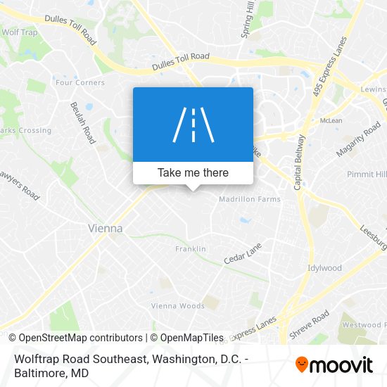 Wolftrap Road Southeast map