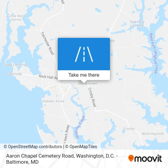 Aaron Chapel Cemetery Road map