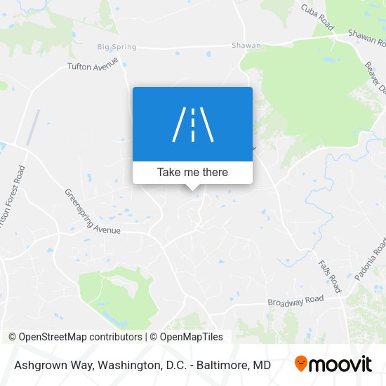 Ashgrown Way map