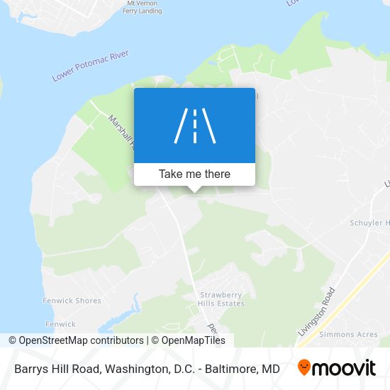 Barrys Hill Road map