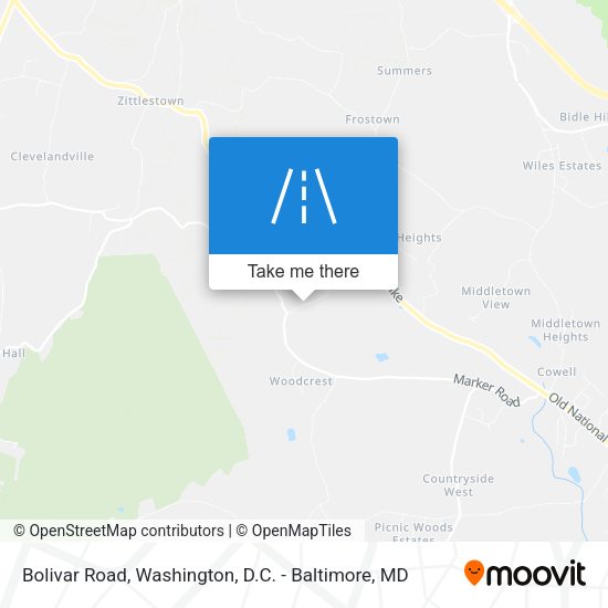 Bolivar Road map