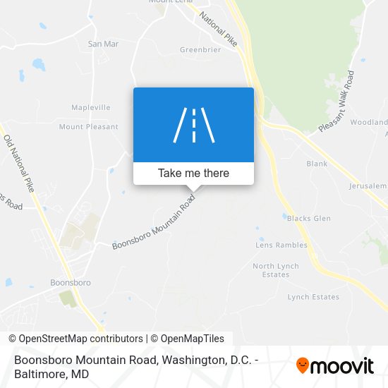 Boonsboro Mountain Road map
