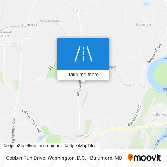 Cabbin Run Drive map