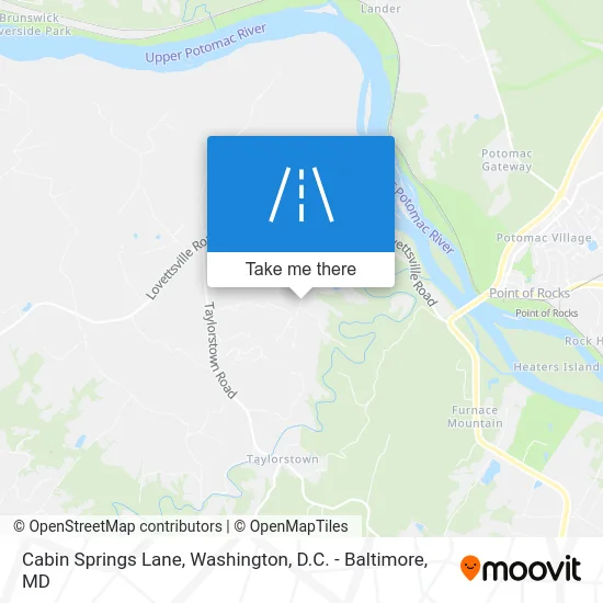 Cabin Springs Lane map