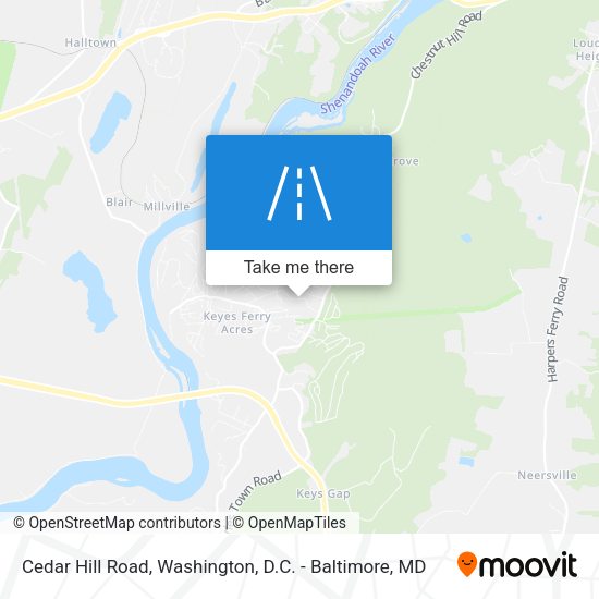 Cedar Hill Road map