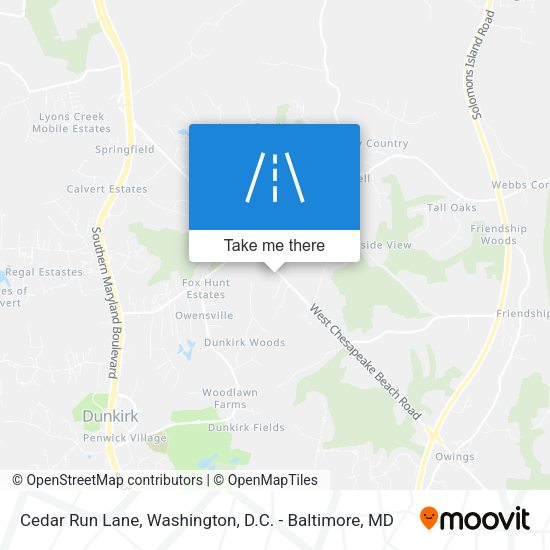 Cedar Run Lane map