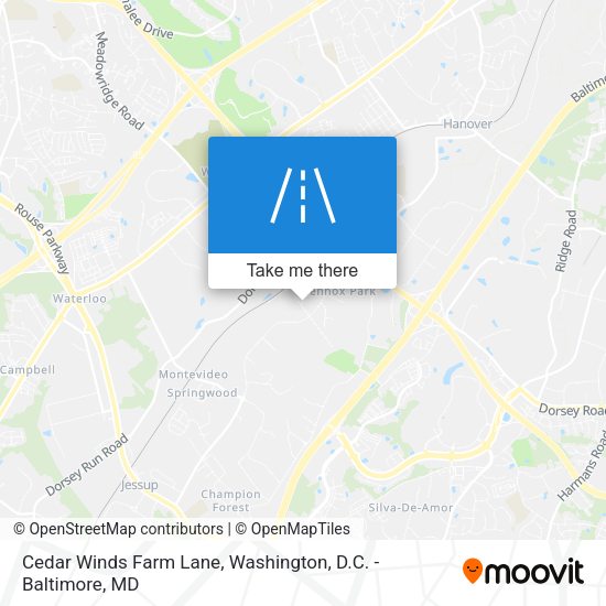Cedar Winds Farm Lane map