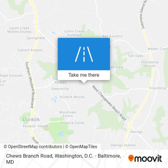 Chews Branch Road map