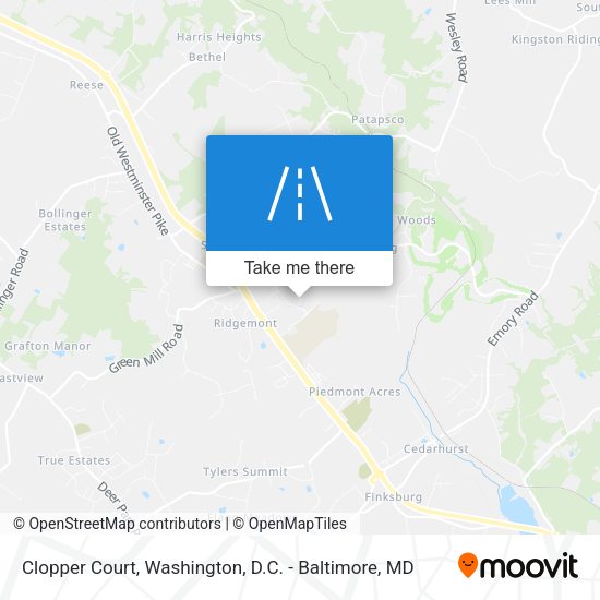 Clopper Court map