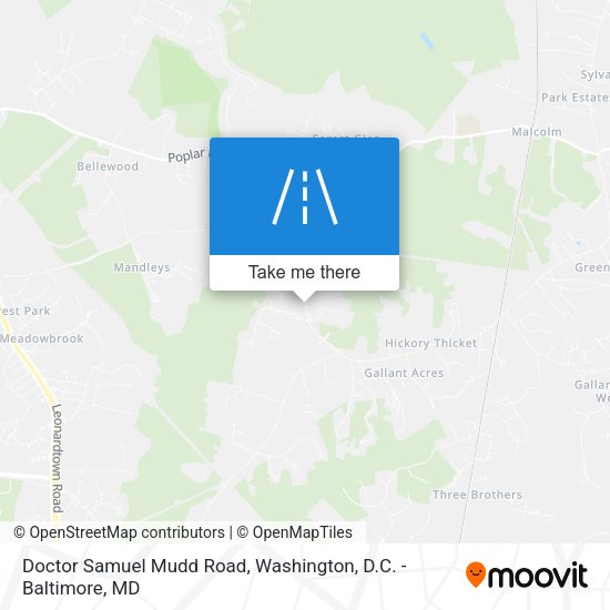 Doctor Samuel Mudd Road map
