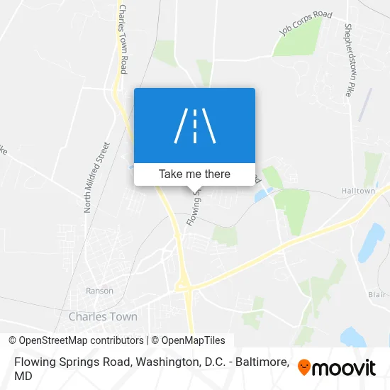 Flowing Springs Road map