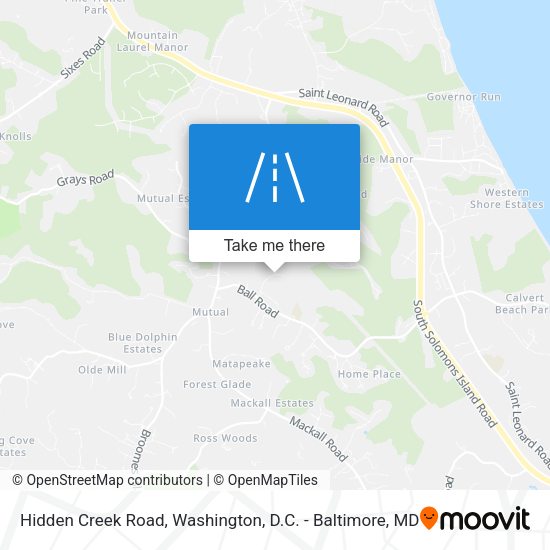 Mapa de Hidden Creek Road