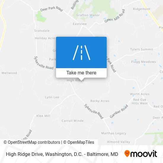 High Ridge Drive map