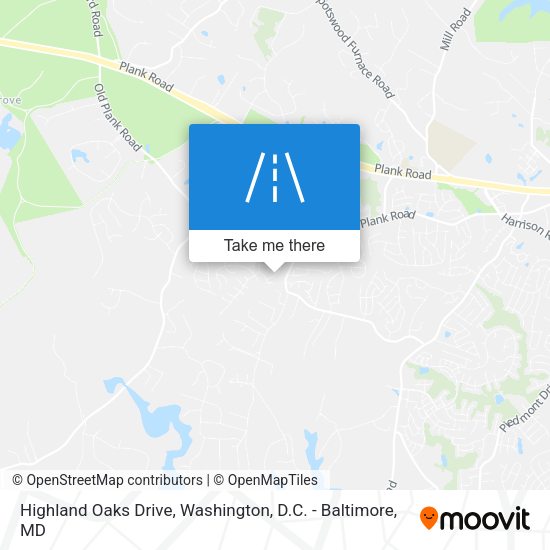 Highland Oaks Drive map