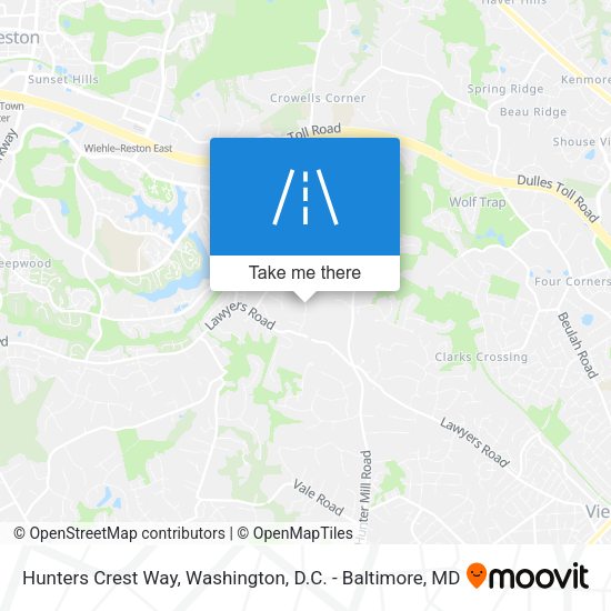 Hunters Crest Way map