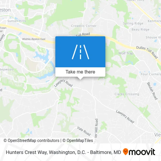 Hunters Crest Way map