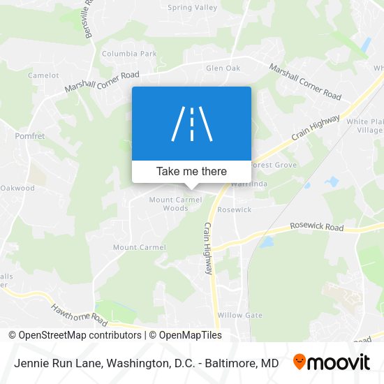Jennie Run Lane map