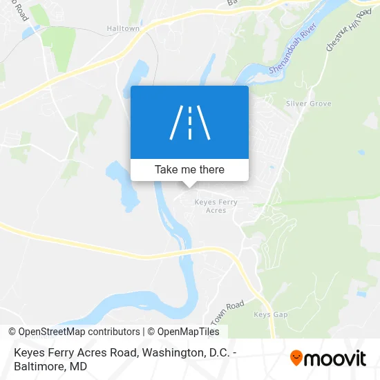 Keyes Ferry Acres Road map