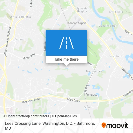 Lees Crossing Lane map
