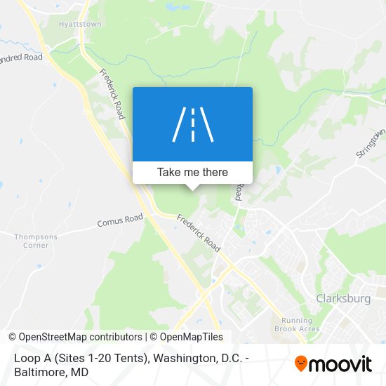 Mapa de Loop A (Sites 1-20 Tents)