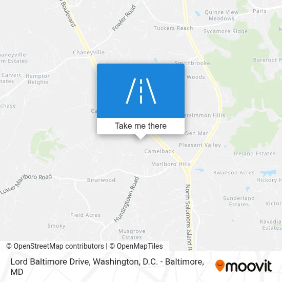 Lord Baltimore Drive map