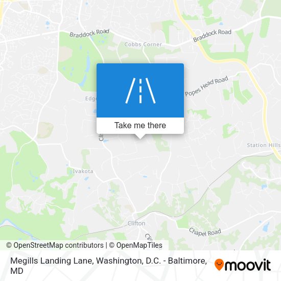 Megills Landing Lane map
