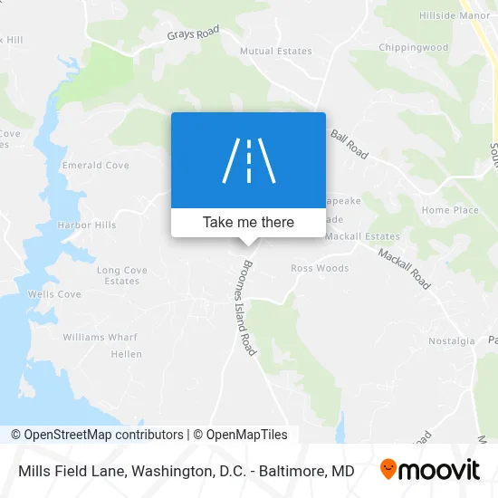 Mills Field Lane map