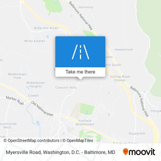 Myersville Road map