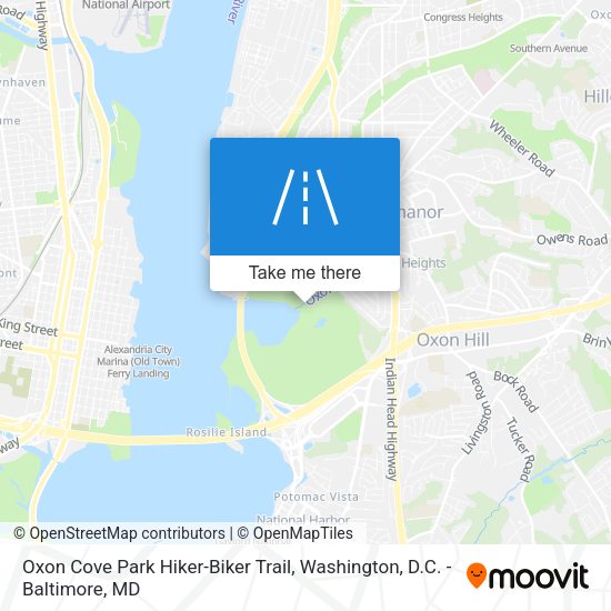Oxon Cove Park Hiker-Biker Trail map