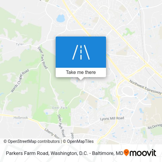 Parkers Farm Road map